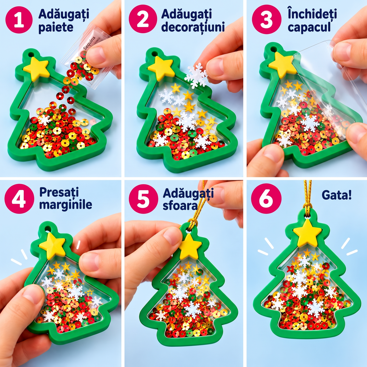 Shake-Its – Set creativ pentru realizarea decorațiunilor festive (4+ ani)