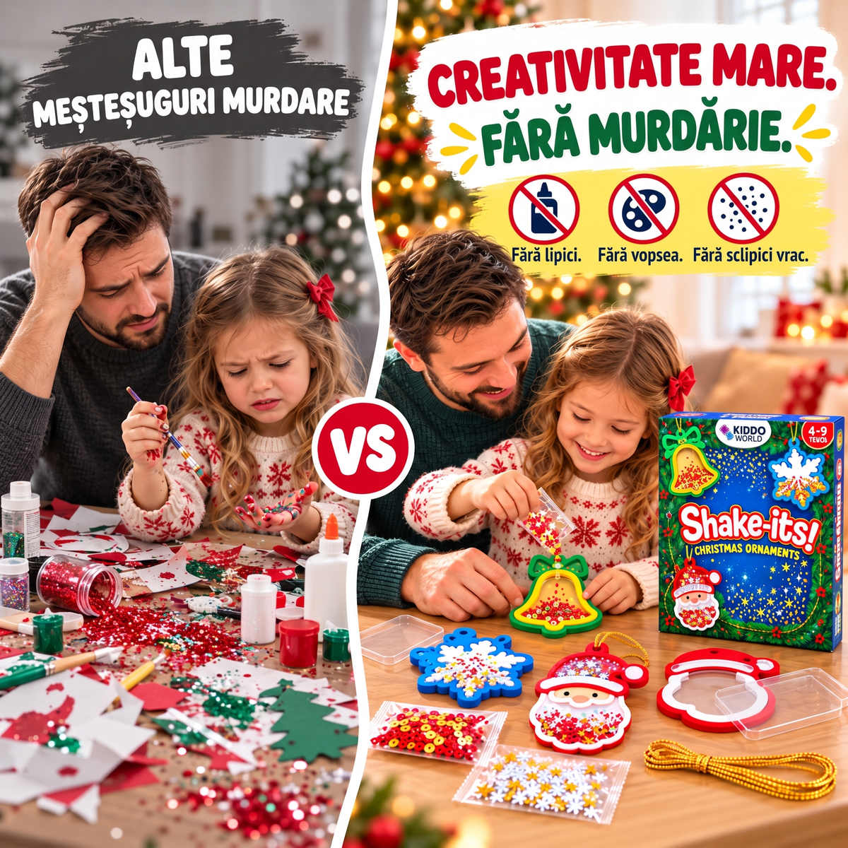 Shake-Its – Set creativ pentru realizarea decorațiunilor festive (4+ ani)