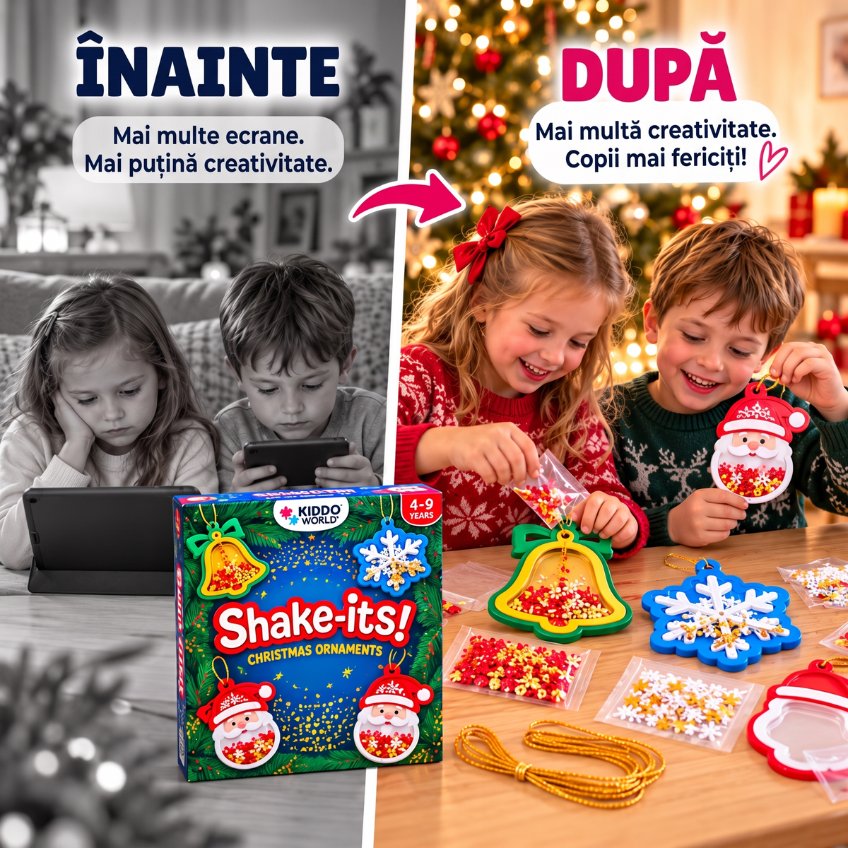 Shake-Its – Set creativ pentru realizarea decorațiunilor festive (4+ ani)