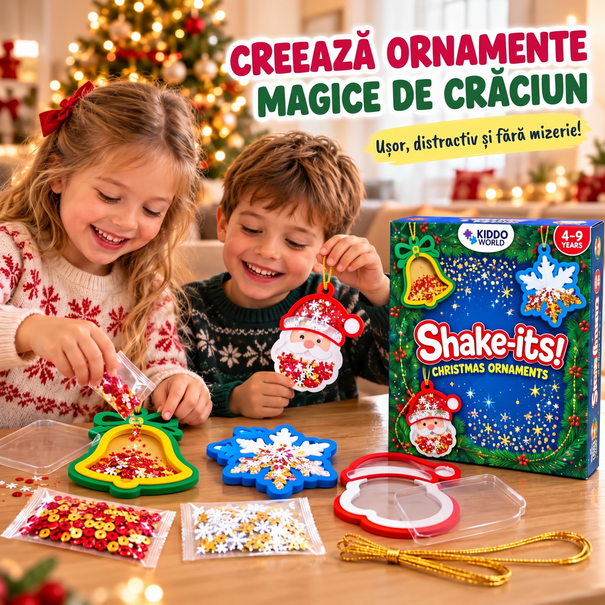 Shake-Its – Set creativ pentru realizarea decorațiunilor festive (4+ ani)