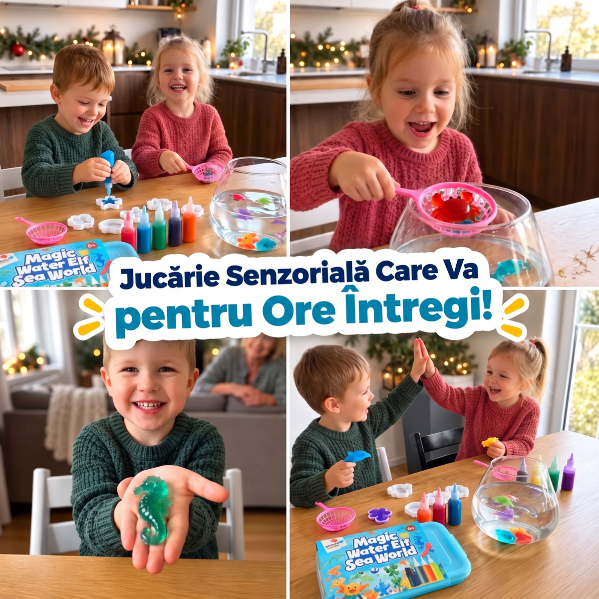 Magic Water Squishies – Set creativ pentru realizarea figurinelor 3D | Lumea marină | 3+ ani
