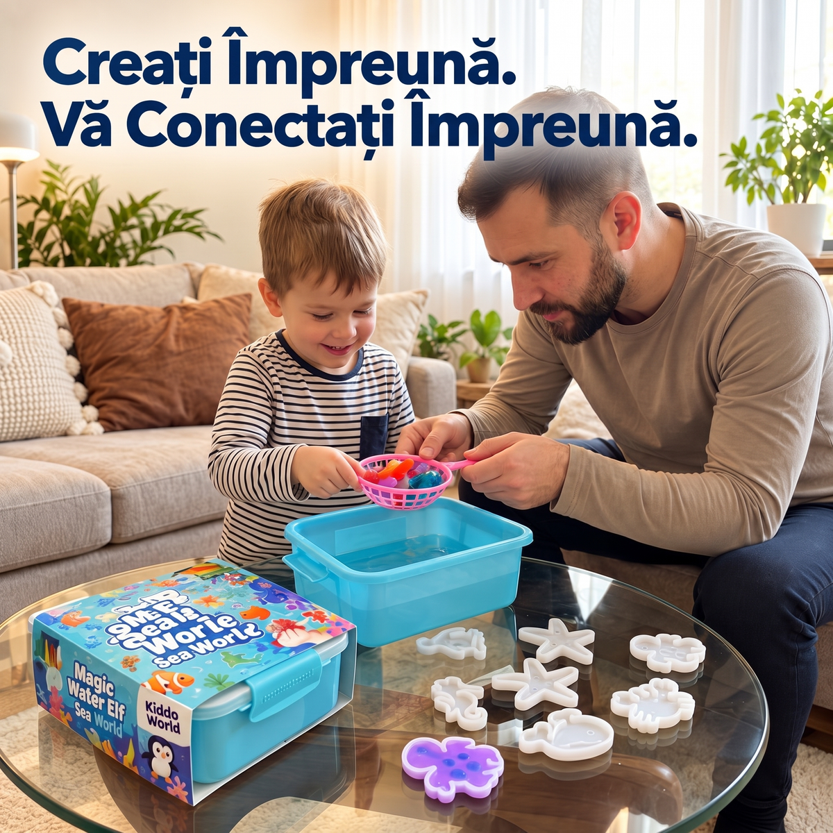 Magic Water Squishies – Set creativ pentru realizarea figurinelor 3D | Lumea marină | 3+ ani