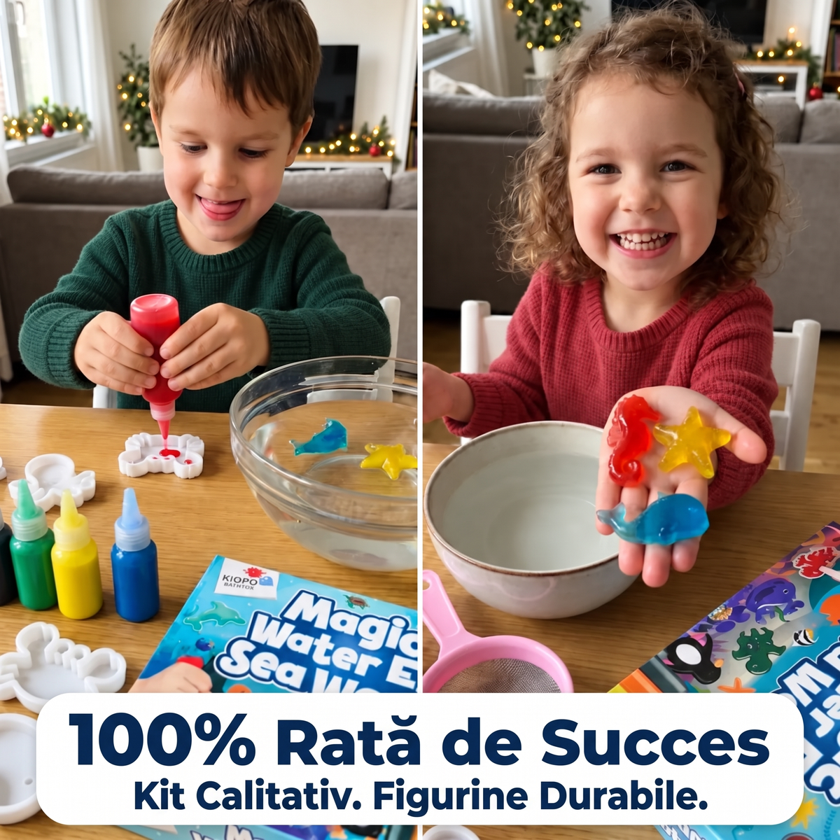 Magic Water Squishies – Set creativ pentru realizarea figurinelor 3D | Lumea marină | 3+ ani