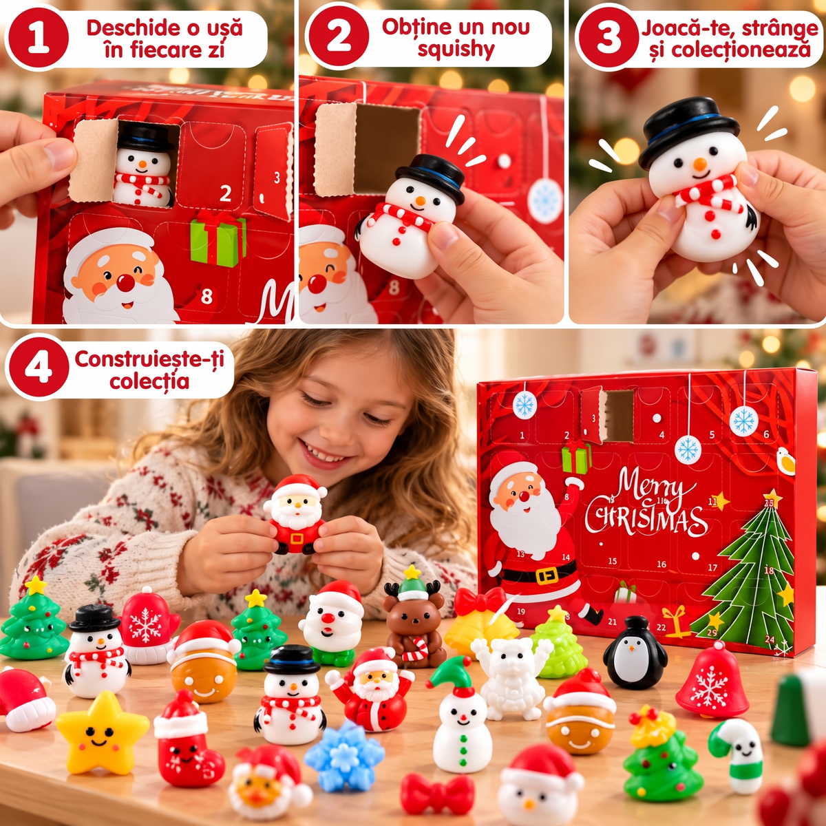 Cum funcționează calendarul de Advent: deschide o ușiță în fiecare zi, găsește un squishy, strânge-l și colecționează