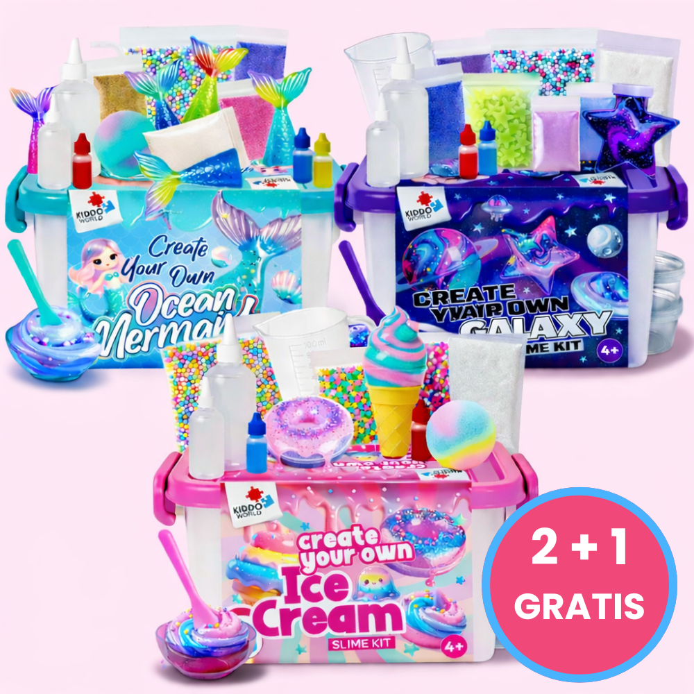 Set Slime 3 în 1 – Galaxy Slime, Ice Cream Slime și Mermaid Ocean Slime! (4+ ani)