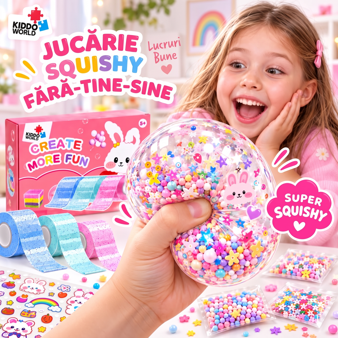Nano Tape Bubble Squishies – Set creativ de 41 de piese