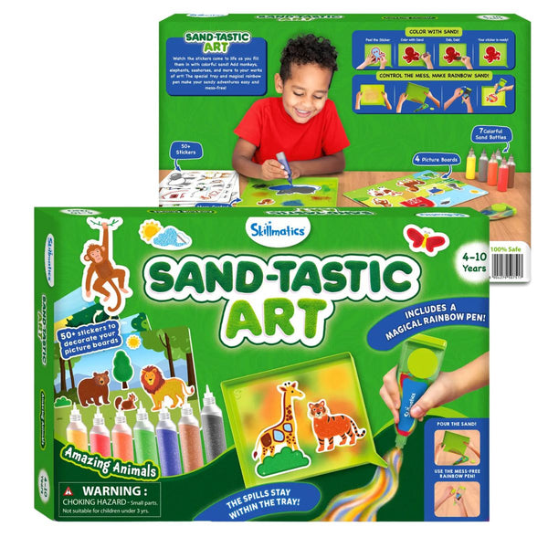 Set magic de creație cu autocolante și nisip colorat (4+ ani)