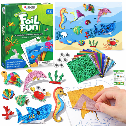 Foil Fun: Lumea animalelor | Set creativ fără mizerie (pentru copii 4–9 ani)