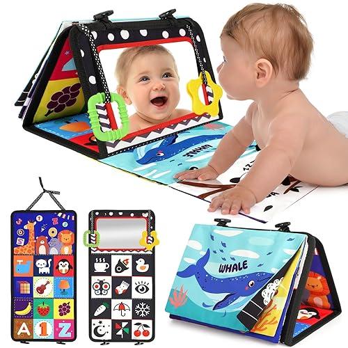 Salteluță senzorială cu oglindă pentru tummy time – susține dezvoltarea bebelușului din primele zile! (0+ luni)