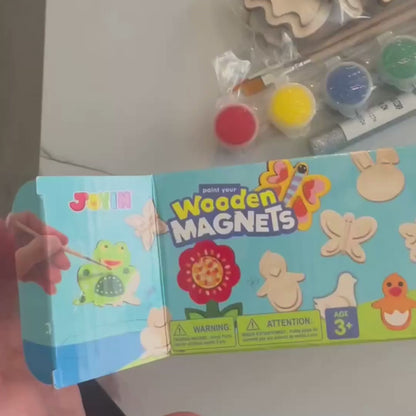 Magneti din lemn de colorat, în formă de animăluțe (3+ ani)
